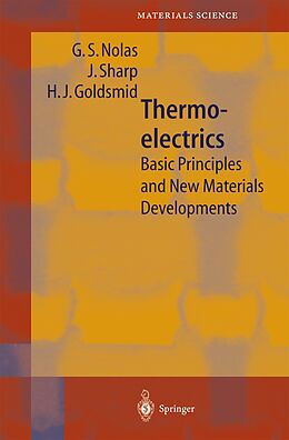 Couverture cartonnée Thermoelectrics de G.S. Nolas, J. Sharp, J. Goldsmid