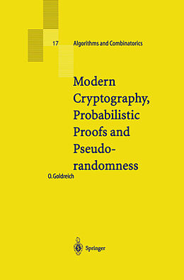 Kartonierter Einband Modern Cryptography, Probabilistic Proofs and Pseudorandomness von Oded Goldreich