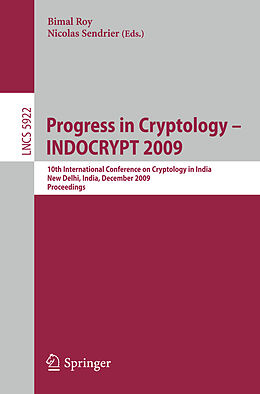 Couverture cartonnée Progress in Cryptology - INDOCRYPT 2009 de Gildas Avoine, Feng Bao, Gérard Cohen
