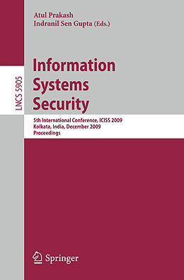 Couverture cartonnée Information Systems Security de Michael Adjedj, Julien Bringer, Ping Chen