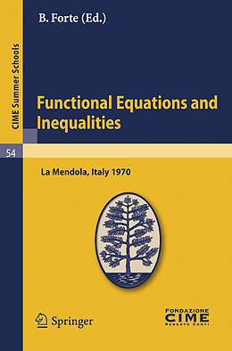 Kartonierter Einband Functional Equations and Inequalities von 