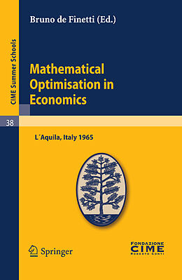 Kartonierter Einband Mathematical Optimisation in Economics von 
