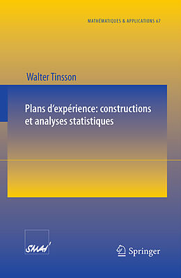 Couverture cartonnée Plans d'expérience: constructions et analyses statistiques de Walter Tinsson