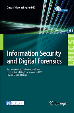Couverture cartonnée Information Security and Digital Forensics de 