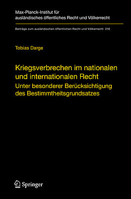 Fester Einband Kriegsverbrechen im nationalen und internationalen Recht von Tobias Darge