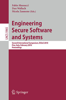 Kartonierter Einband Engineering Secure Software and Systems von 