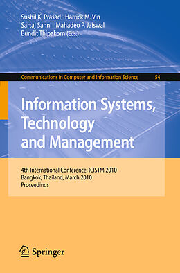 Couverture cartonnée Information Systems, Technology and Management de 