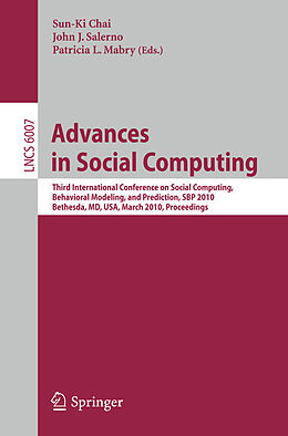 Kartonierter Einband Advances in Social Computing von 