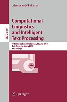 Couverture cartonnée Computational Linguistics and Intelligent Text Processing de 