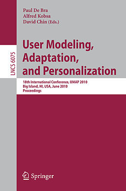 Kartonierter Einband User Modeling, Adaptation, and Personalization von 