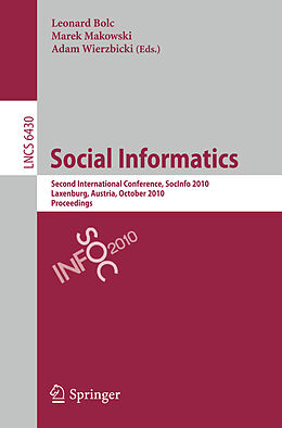 Couverture cartonnée Social Informatics de 