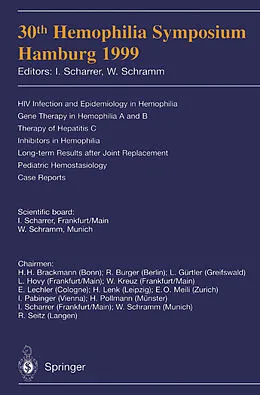 E-Book (pdf) 30th Hemophilia Symposium Hamburg 1999 von 