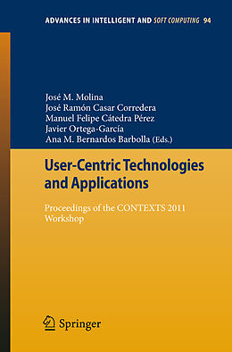 Couverture cartonnée User-Centric Technologies and Applications de 