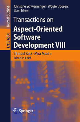 Couverture cartonnée Transactions on Aspect-Oriented Software Development VIII de 