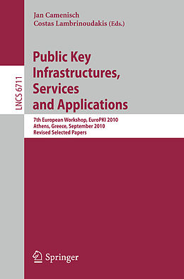 Couverture cartonnée Public Key Infrastructures, Services and Applications de 