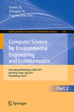 Couverture cartonnée Computer Science for Environmental Engineering and EcoInformatics de 