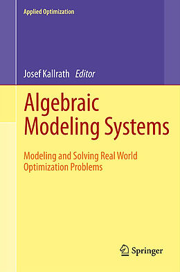 Livre Relié Algebraic Modeling Systems de 