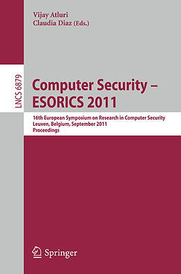 Kartonierter Einband Computer Security   ESORICS 2011 von 