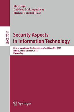 Kartonierter Einband Security Aspects in Information Technology von 