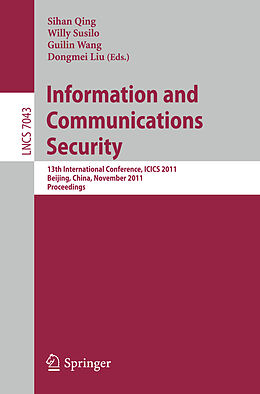 Couverture cartonnée Information and Communication Security de 