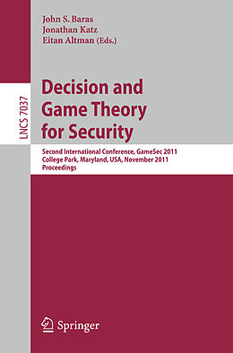 Kartonierter Einband Decision and Game Theory for Security von 