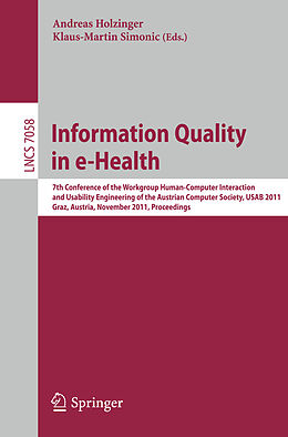Kartonierter Einband Information Quality in e-Health von 