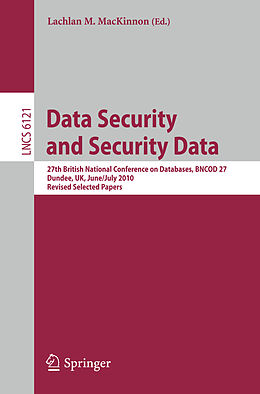 Kartonierter Einband Data Security and Security Data von 