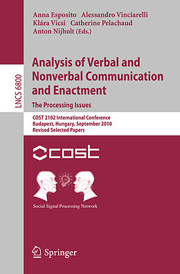 E-Book (pdf) Analysis of Verbal and Nonverbal Communication and Enactment.The Processing Issues von 