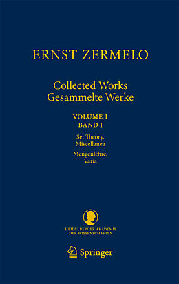 Kartonierter Einband Ernst Zermelo - Collected Works/Gesammelte Werke von Ernst Zermelo