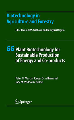 Couverture cartonnée Plant Biotechnology for Sustainable Production of Energy and Co-products de 