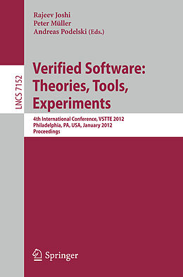 Kartonierter Einband Verified Software: Theories, Tools, Experiments von 