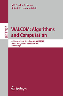 Kartonierter Einband WALCOM: Algorithm and Computation von 