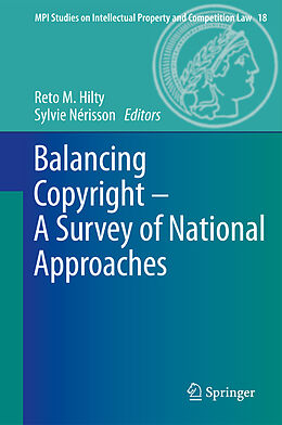Livre Relié Balancing Copyright - A Survey of National Approaches de 