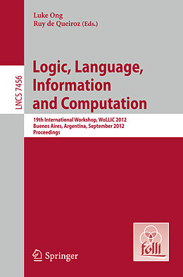 Kartonierter Einband Logic, Language, Information, and Computation von 