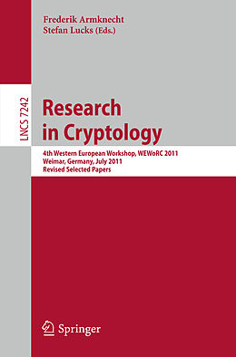 Kartonierter Einband Research in Cryptology von 