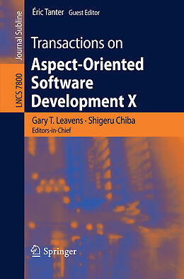 Kartonierter Einband Transactions on Aspect-Oriented Software Development X von 