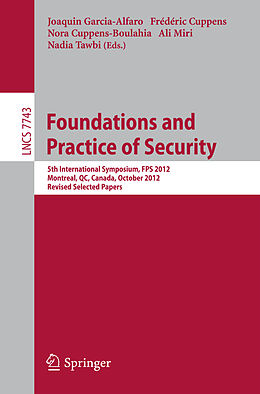 Kartonierter Einband Foundations and Practice of Security von 