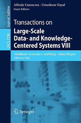 Couverture cartonnée Transactions on Large-Scale Data- and Knowledge-Centered Systems VIII de 