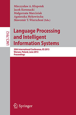 Kartonierter Einband Language Processing and Intelligent Information Systems von 