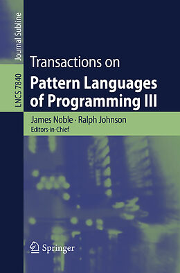 Kartonierter Einband Transactions on Pattern Languages of Programming III von 