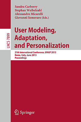 Kartonierter Einband User Modeling, Adaption, and Personalization von 