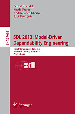 Kartonierter Einband SDL 2013: Model Driven Dependability Engineering von 