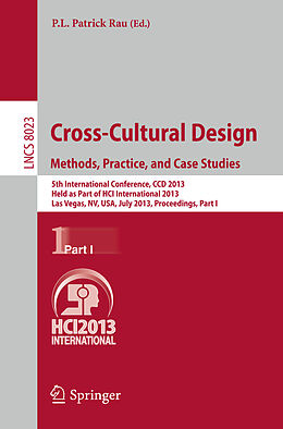 E-Book (pdf) Cross-Cultural Design. Methods, Practice, and Case Studies von 