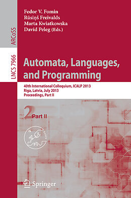 Kartonierter Einband Automata, Languages, and Programming von 