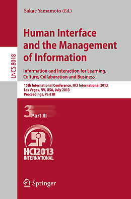 Kartonierter Einband Human Interface and the Management of Information von 