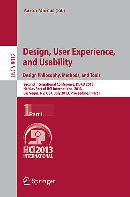 Kartonierter Einband Design, User Experience, and Usability: Design Philosophy, Methods, and Tools von 