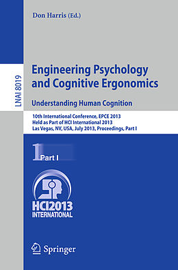 Kartonierter Einband Engineering Psychology and Cognitive Ergonomics. Understanding Human Cognition von 