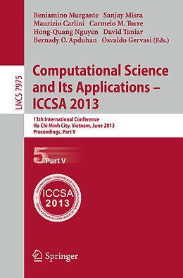 Couverture cartonnée Computational Science and Its Applications -- ICCSA 2013 de 