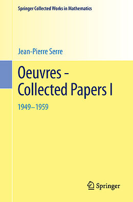 Kartonierter Einband Oeuvres - Collected Papers I von Jean-Pierre Serre