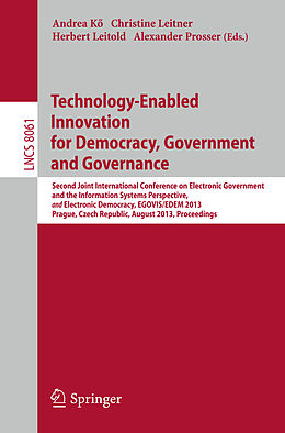 Kartonierter Einband Technology-Enabled Innovation for Democracy, Government and Governance von 